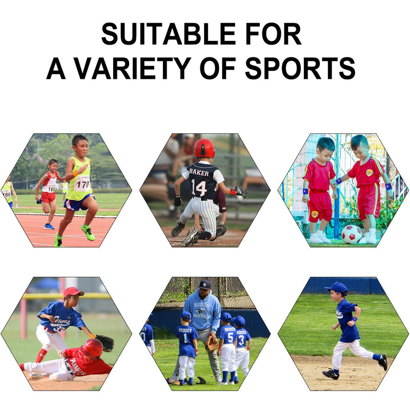 Gejoy 16 Pieces Sports Wristbands Wrist Sweatbands Children Sweat Bands for Kids Soccer Baseball Football Basketball Sports - BeesActive Australia
