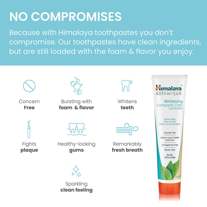 Botanique Whitening Simply Mint |Prevents Germs and Improves Oral & Dental Health |Strenghtens Teeth| All Natural, Fluoride & SLS Free | 100% Vegetarian and Vegan Friendly- 150g 150 g (Pack of 1) - BeesActive Australia