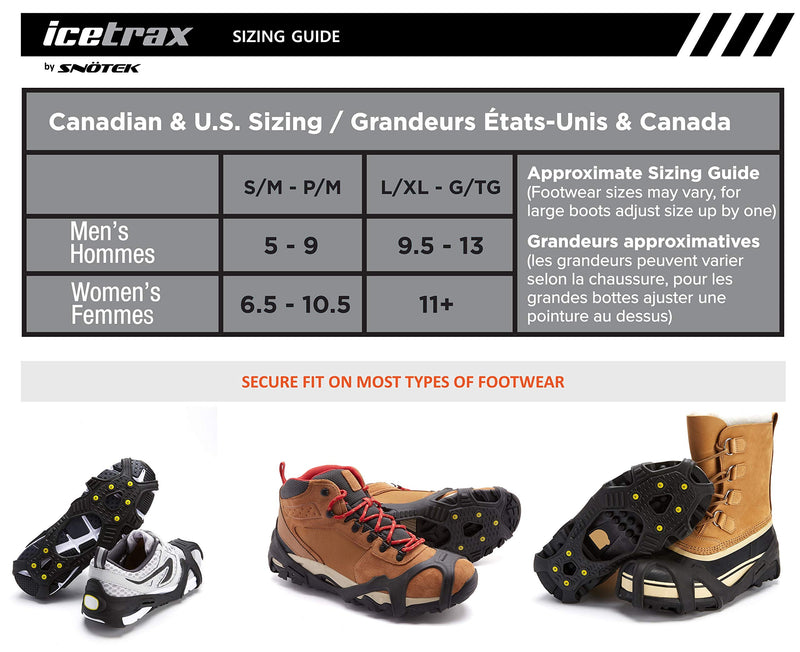 ICETRAX V3 Tungsten Winter Ice Grips for Shoes and Boots - Ice Cleats for Snow and Ice, StayON Toe, Reflective Heel S/M (Men: 5-9 / Women: 6.5-10.5) - BeesActive Australia