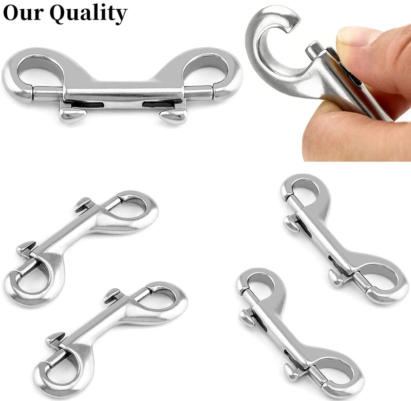 Dog Lesh Double Ended Snap Hooks for Walking Running, Stainless Steel Dog Clips for All Pet Leash，Pet Feed Buckets ， Horse Tack， Camping Hammock，Widely Use 4Pack - BeesActive Australia