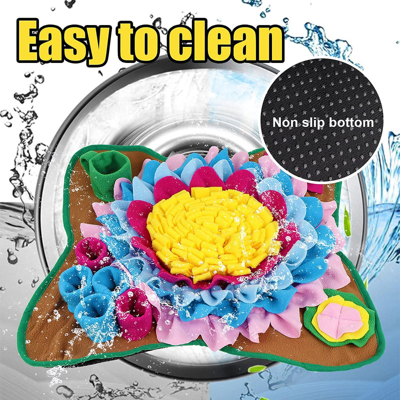 Pet Snuffle Mat for Dogs Interactive Feed Game Sunflower Suction Cups Dog Treats Feeding Mat with Puzzles Encourages Natural Foraging Skills - BeesActive Australia