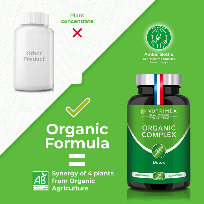 Organic Complex | Detox Supplement: Liver, Intestine & Colon | 100% Natural | Artichoke, Black Radish, Turmeric | Naturally Eliminates Toxins | High Dosage | 90 Vegetarian Capsules | French Expertise Uk - BeesActive Australia