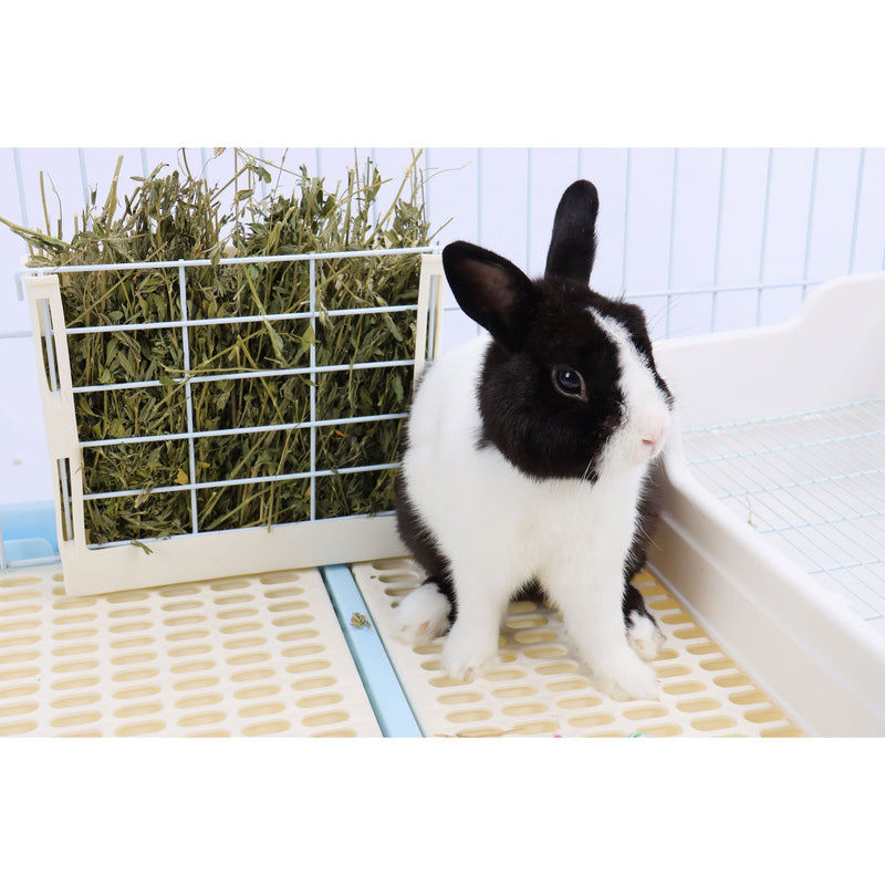 RUBYHOME Hay Feeder for Rabbits, Guinea Pigs, and Chinchillas - Minimize Waste and Mess with 9 1/4" x 3 3/4" x 8" Hanging Alfalfa and Timothy Hay Dispenser White - BeesActive Australia