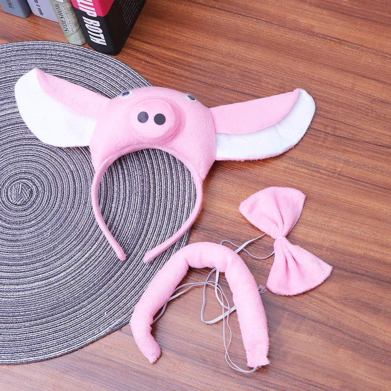 Amosfun Pig Ears Costume Headband with Bow Tie and Tail Pig Costume Accessory April Fool 's Day Children's Party Decoration Party Cosplay - BeesActive Australia