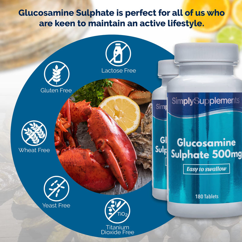 Easy to Swallow Glucosamine 500mg | Active Lifestyle Support | 2X 180 Tablets | Manufactured in The UK - BeesActive Australia