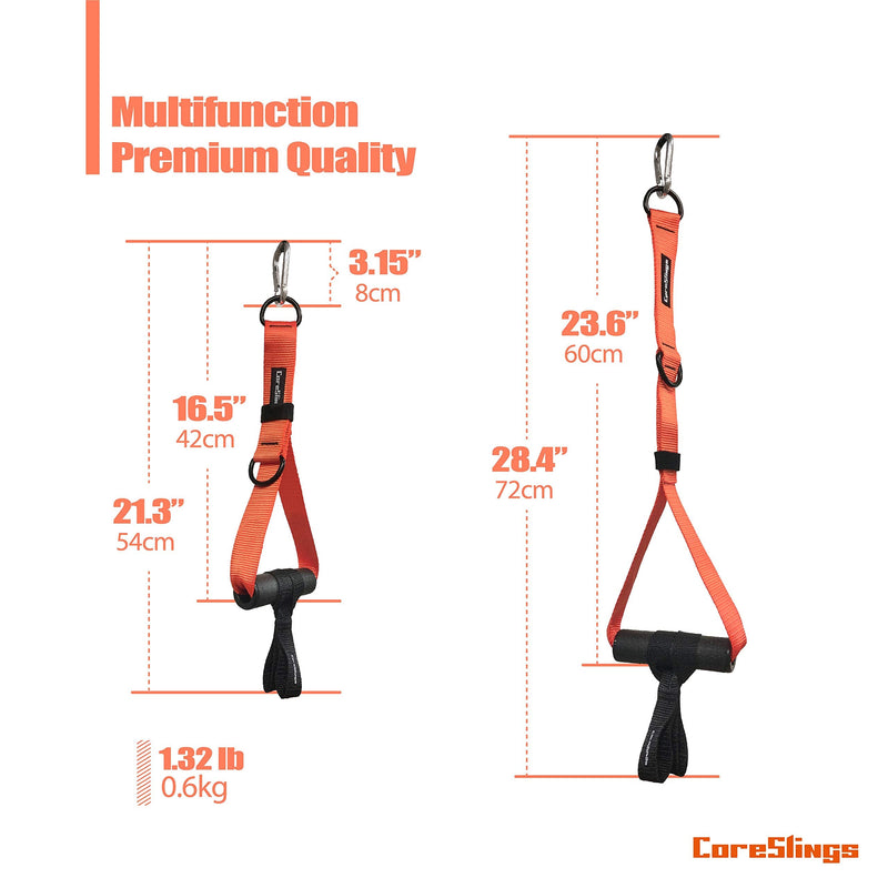 CoreSlings Cable Exercise Handles with Finger Straps for gripping Forearm Strength Training, Workout Handles Cable attachments for Gym, Resistance Bands Handles. Orange - BeesActive Australia