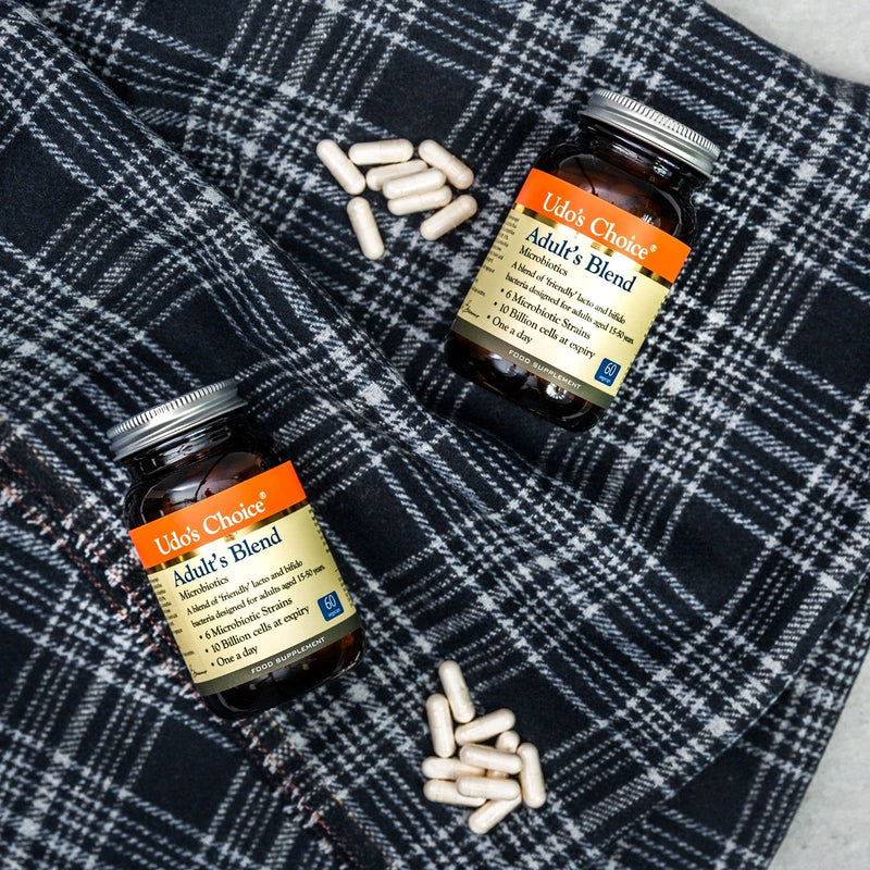 Udo's Choice Adults Blend Age Specific Microbiotics - Lacto & Bifido Bacteria - 17 Billion Cell Count - 6 Mirobiotics Strains - 60 Vegecaps - One a Day - 2 Month Supply 1 Count (Pack of 1) - BeesActive Australia