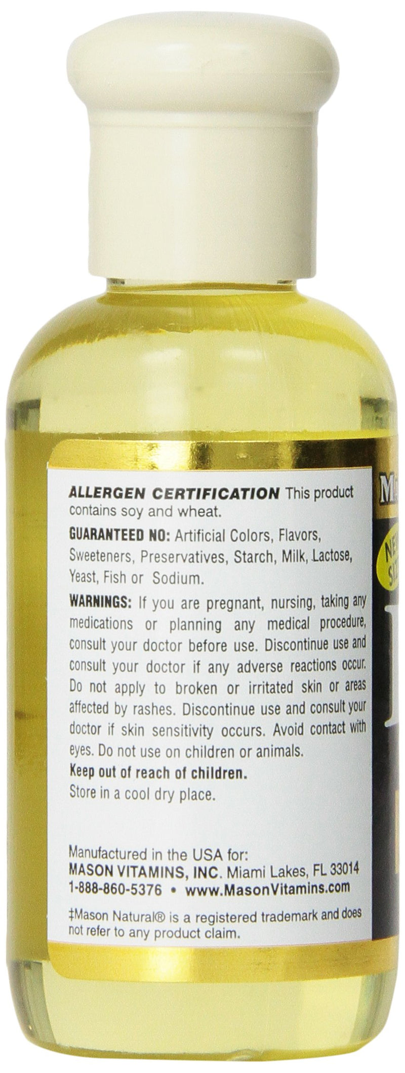 Mason Natural, Vitamin E Oil, 30000 iu, 2.5-Ounce, Suitable For Vegetarians, Use Topically to Help Moisturize Dull, Dry Skin or Take as Dietary Supplement for Antioxidants and Anti-Aging Benefits - BeesActive Australia