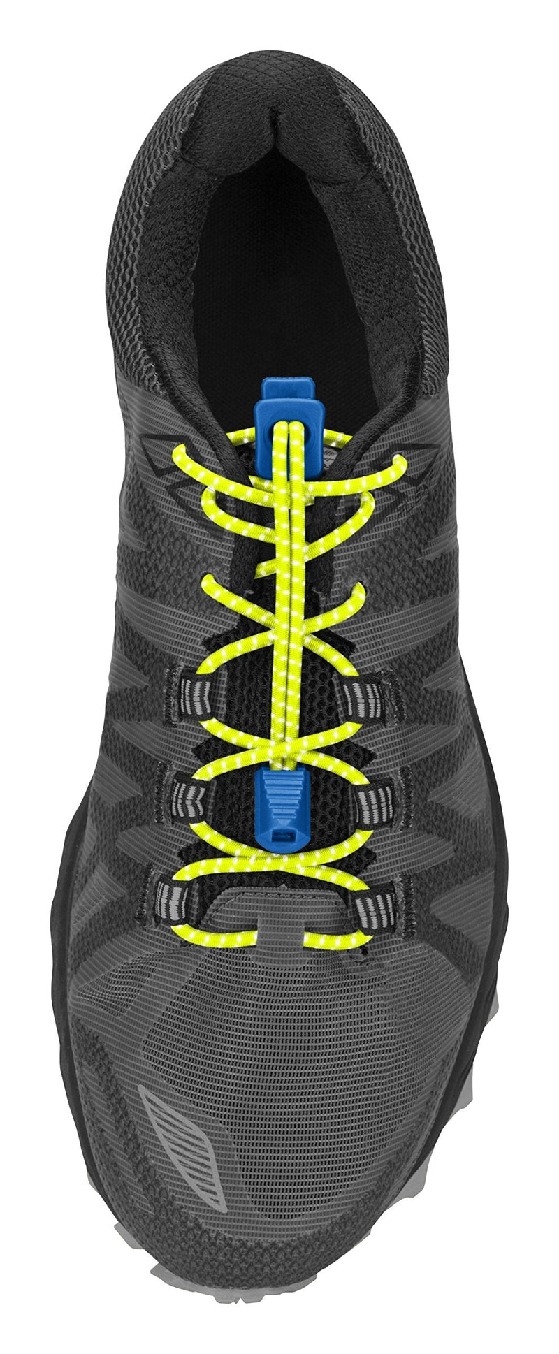 Nathan Reflective, Elastic No Tie Shoe Laces for Running and Active Sports Safety Yellow/Elec Blue - BeesActive Australia