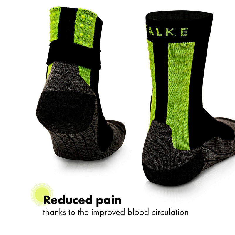 FALKE Men's Achilles Running Socks - Sports Performance Fabric, More Colors, 1 Pair Black (Black 3001) 46-48 - BeesActive Australia