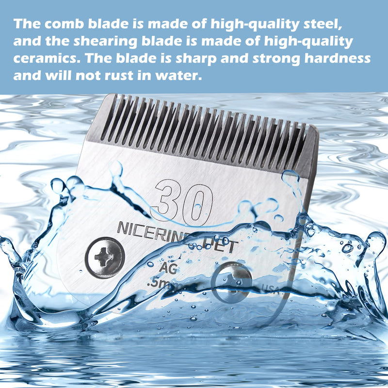 Detachable Pet Clipper Blades Compatible with Most Oster A5&Wahl KM Series Clippers, Dog Clippers for Grooming, Andis Clippers #30:1/50"(0.5mm) - BeesActive Australia