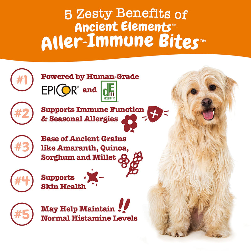 Ancient Elements Allergy & Immune Bites for Dogs - Omega 3 Wild Alaskan Salmon Fish Oil + Ancient Elements Probiotics for Dogs - Chewable Dog Probiotic Supplement - BeesActive Australia