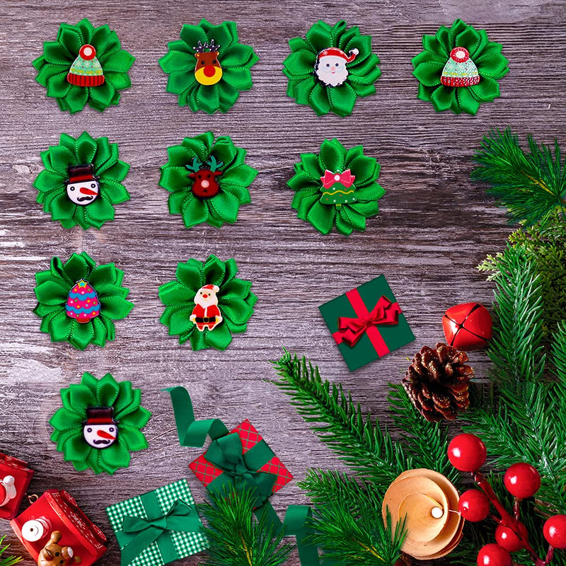Masue Pets 30pcs/Pack Christmas Dog Hair Bows for Christmas Dog Bows with Rubber Bands Puppy Pet Hair Accessories Topknot - BeesActive Australia