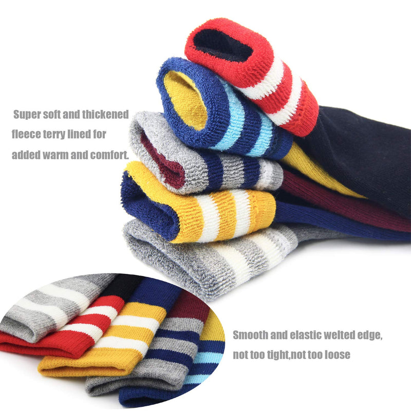 Boys Winter Warm Socks Kids Cotton Crew Socks Cartoon Bear Socks For Boys 8-10 Years Mix 5 Pack - BeesActive Australia