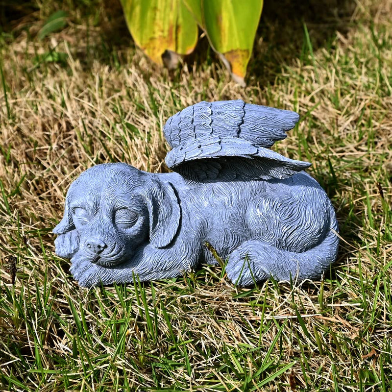 Juliahestia Angel Dog Memorial Stones Statue Sleeping Ornament for Passing Away Bereavement Pet Memorial Gifts - BeesActive Australia