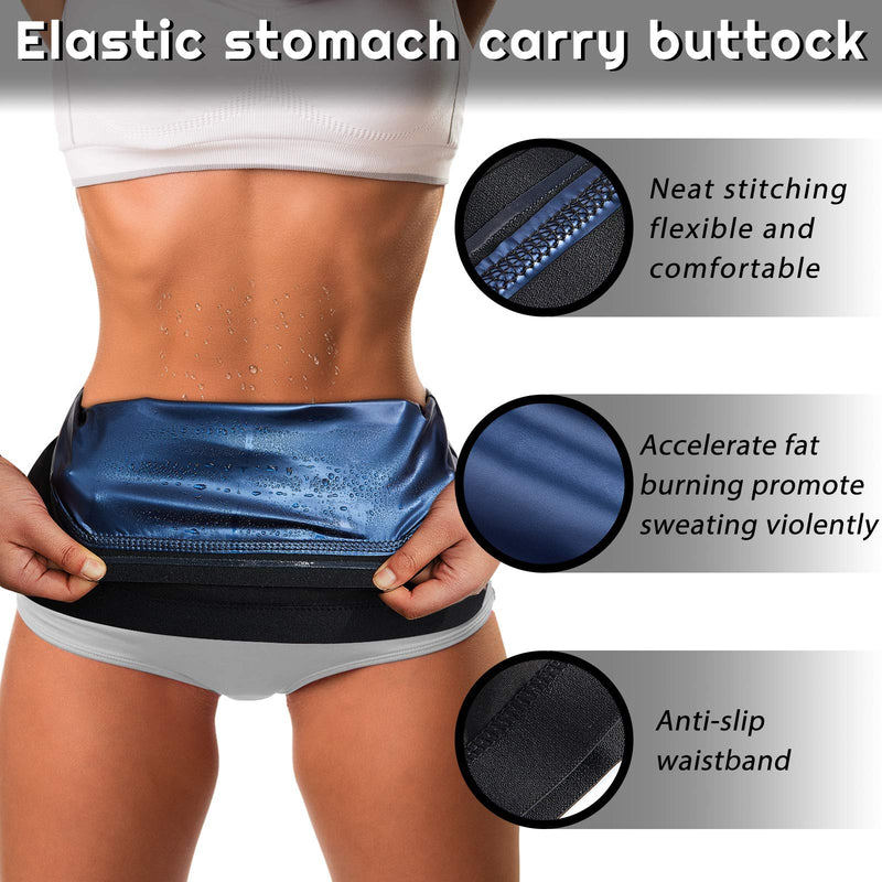 Waist Trimmer Sweat Waist Trainer Belts Stomach Wraps for Women Bodybuilding Blue Inner Small - BeesActive Australia