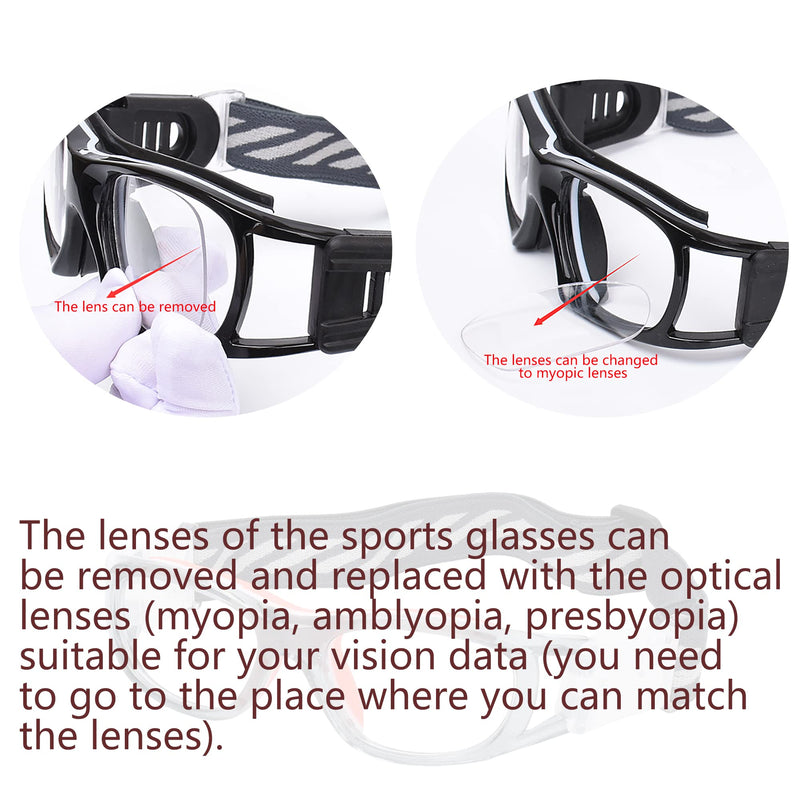 Kids Sports Glasses Basketball Football Safe Training Goggles Anti Fog 7-12 Gray Frame Orange Pad - BeesActive Australia