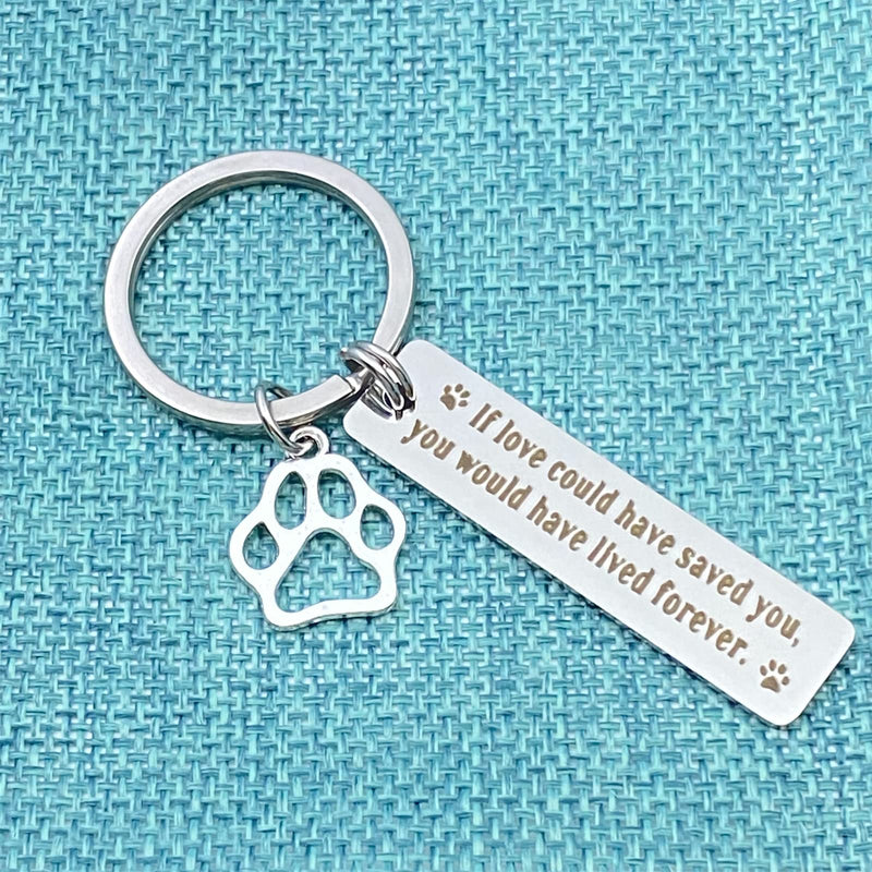 Pet Memorial Gift Keychain for Dogs Cats Loss Remembrance Jewelry Loss of Pet Sympathy Keyring If Love Could Have Saved You, You Would Have Lived Forever In Memory of Dog Keepsake Condolences Gift - BeesActive Australia