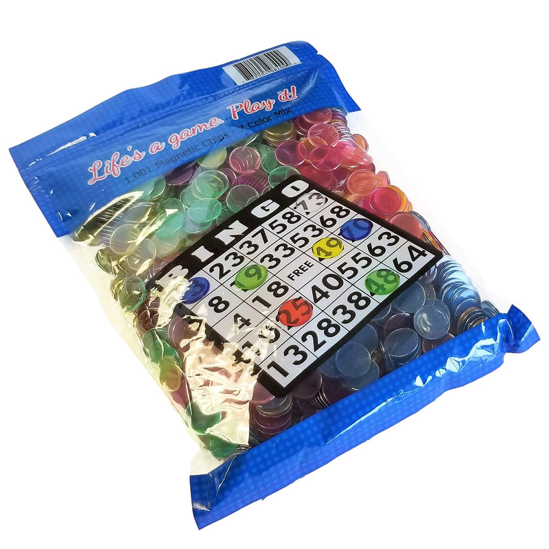 MR CHIPS Plastic Magnetic Bingo Chips - Mix Color - 1000 pcs - 3/4 Inch - Reusable Storage Bag - BeesActive Australia