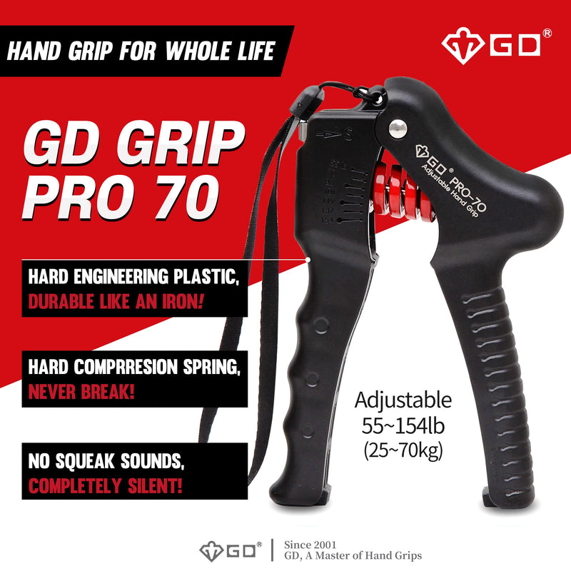 GD Hand Grip Strengthener (Premium Adjustable Hand Grips for Strength Training) Wrist and Forearm Trainer 1. PRO-70 (55~154lbs) - BeesActive Australia