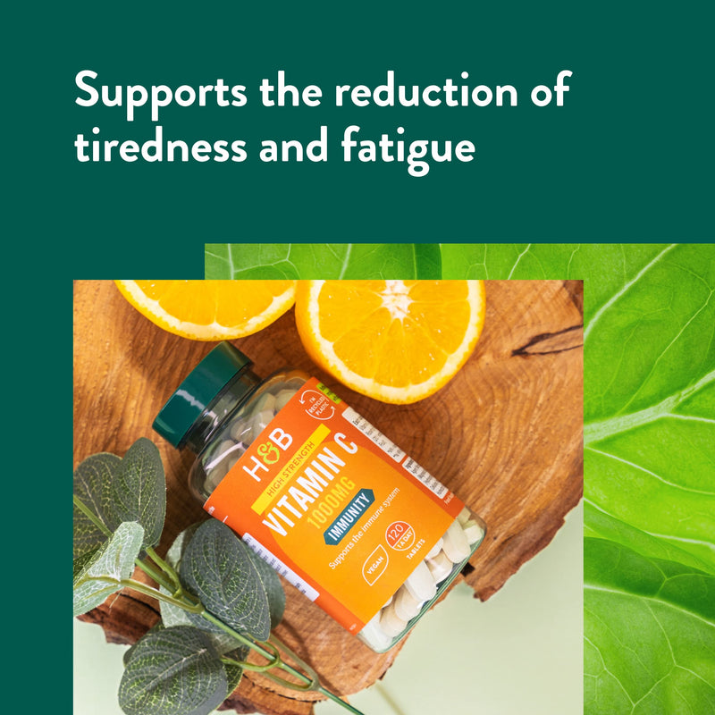 Holland & Barrett Vitamin C 1000mg - High Strength Vegan Ascorbic Acid - 120 Tablets (4 Months Supply) 120 Count (Pack of 1) - BeesActive Australia