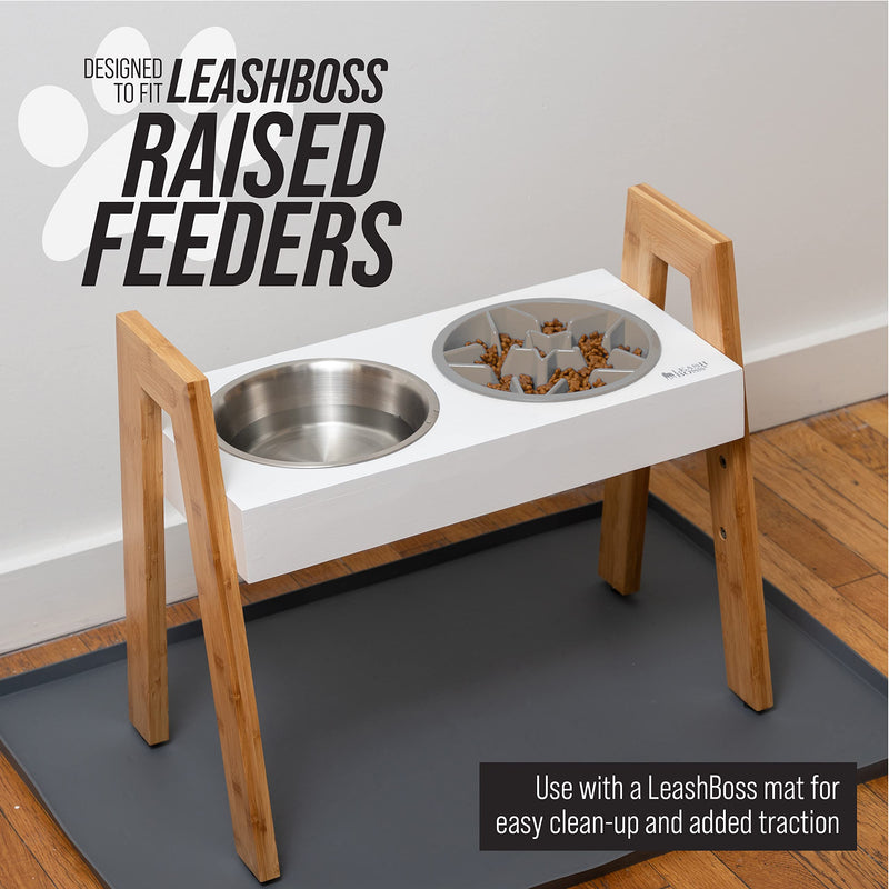 Leashboss Dog Bowl Slow Feeder for Raised Pet Feeders - Maze Food Bowl Compatible with Elevated Diners for Neater Pet Eating (4 Cups - 8.9-9.25 Inch Feeder Holes, Gray) 2 Cup - 7.5-8 Inch Feeder Holes - BeesActive Australia