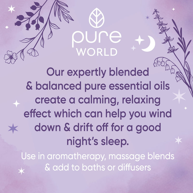 Pure World Sleep Blend of Essential Oils. Rose Lavender Chamomile Peppermint Ylang Ylang Lemon - BeesActive Australia