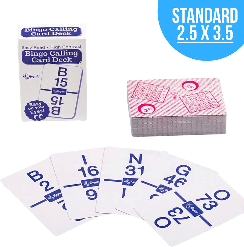 Regal Games - Standard Bingo Calling Cards - High Contrast Numbers & Letters - Durable Plastic Coating - 2.5" x 3.5" Cardstock - 75 Cards (B1 - O75) - BeesActive Australia