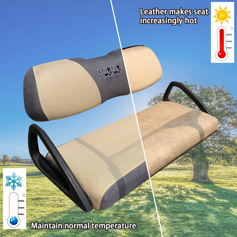 10L0L Golf Cart Seat Cover Mesh Bench Seat Cover Fits Most of Yamaha Club Car Precedent DS 2-seat Beige - BeesActive Australia