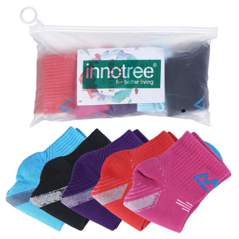innotree 5 Pack Women's Cushioned Hiking Walking Running Socks, Crew Ankle Socks M (Womens 6-10 Us Size) - BeesActive Australia