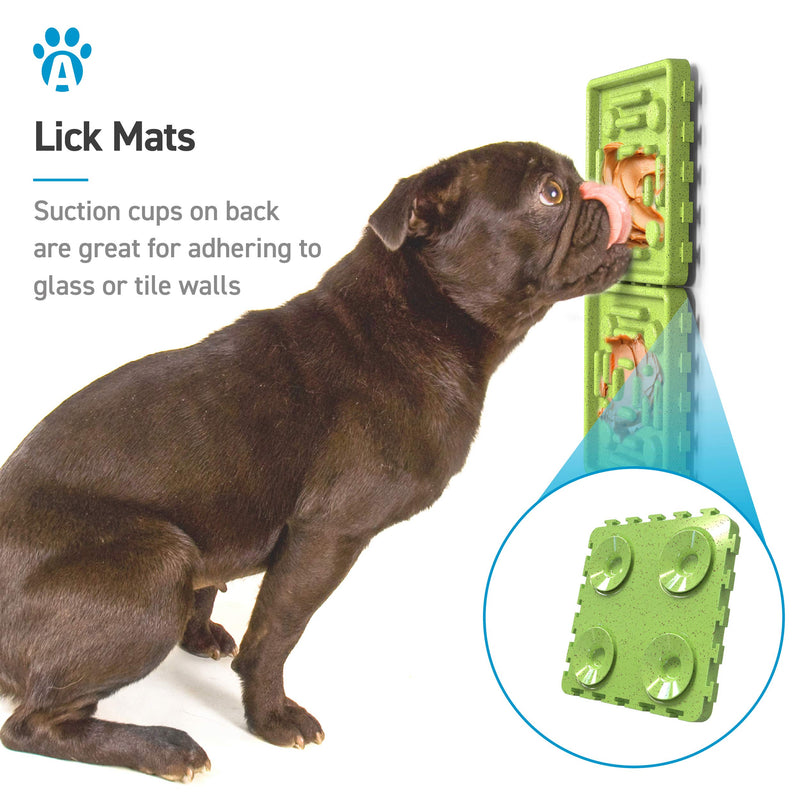 ANYPET - Slow Feeding Mat, Tray, Slow Feeder Dog Bowls, Food Mat for Dog, Dog Lick Pad Anxiety Relief Feeding Mat with Suction, Multicolor, 5.9’’x5.9’’x2.9’’ (APT06) - BeesActive Australia