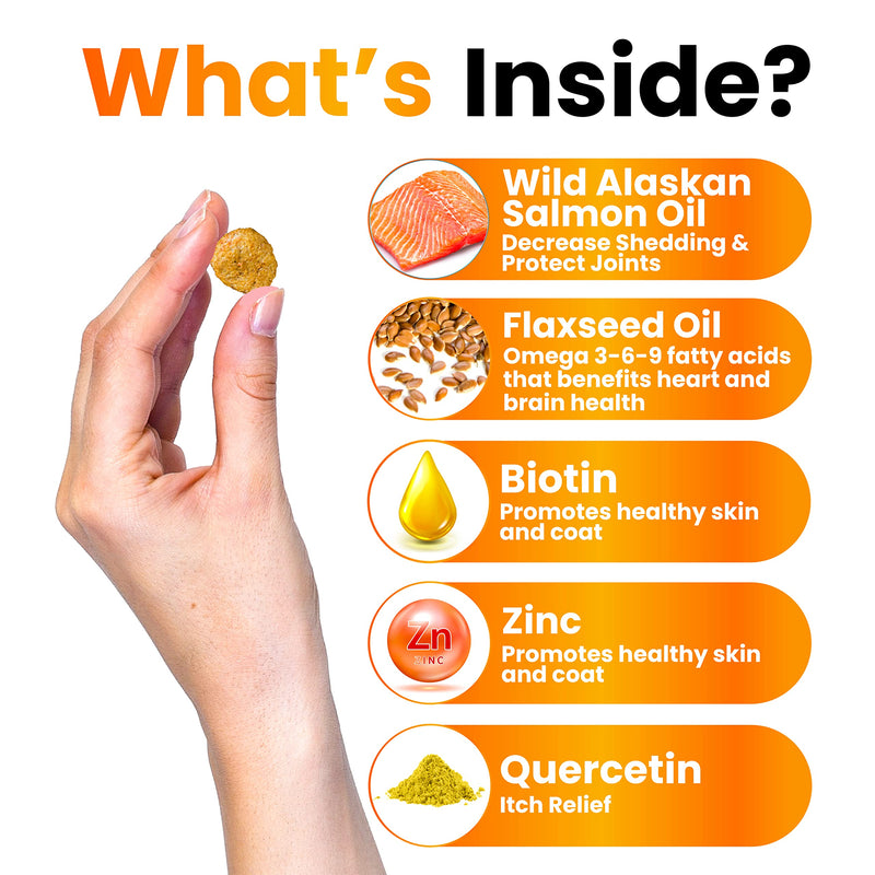 Omega 3 for Dogs - Fish Oil for Dogs Chews - Allergy and Dog Itch Relief - Dog Anti Shedding Supplement - Joint Health Treatment - Dog Skin and Coat Supplement - Salmon Oil - EPA & DHA Fatty Acids - BeesActive Australia