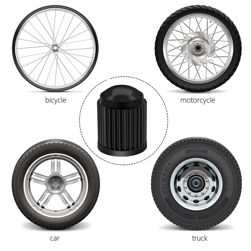 AEHO CRAFTS 20 Pack Tyre Valve Dust Covers - Plastic Tire Caps for Bike, Car, Trucks, Motorbike, and Bicycle - Color Black - BeesActive Australia