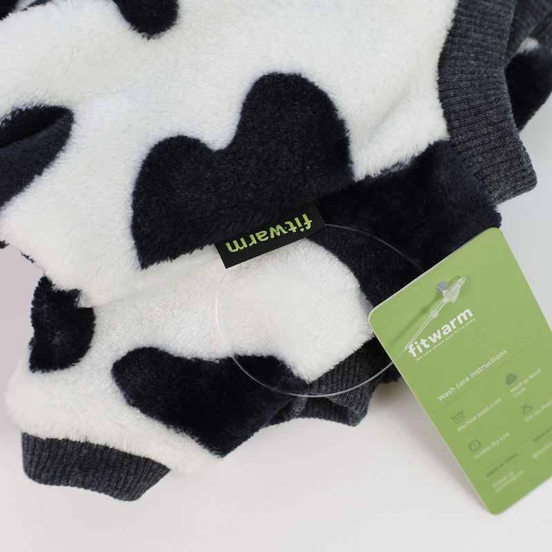Fitwarm® Adorable Milk Cows Pet Dog Clothes Comfy Velvet Winter Pajamas Coat Jumpsuit Large (Chest18" Back16") - BeesActive Australia