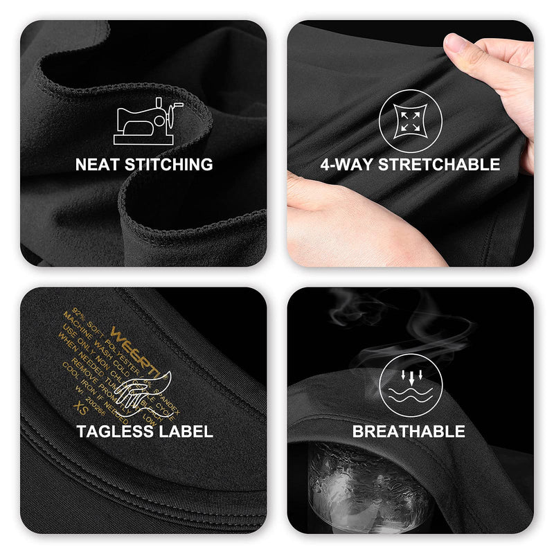 WEERTI Thermal Underwear for Men, Long Johns Base Layer Fleece Lined Top Bottom X-Large Black - BeesActive Australia