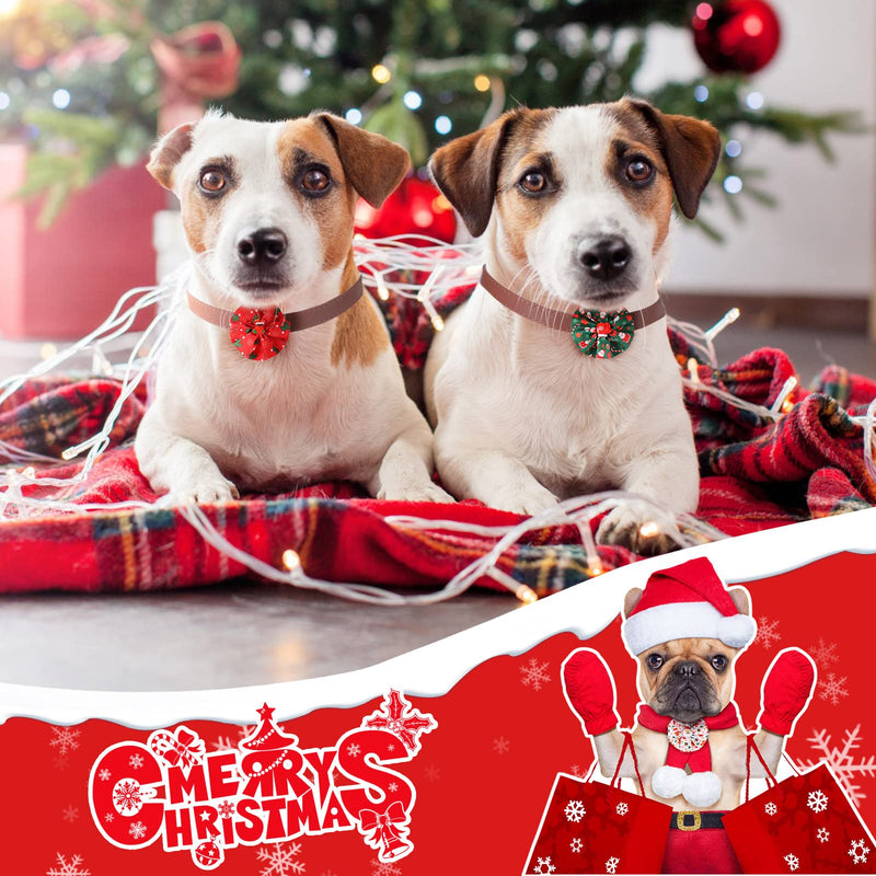 80 Pieces Christmas Dog Collar Charms Xmas Dog Bows Collar Christmas Collar Bow Ties for Small Medium Large Dogs Cats Rabbit Collar Flower Bows Christmas Holiday Party Decoration Costume Supplies - BeesActive Australia