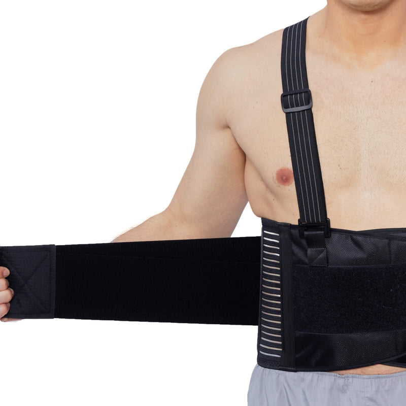 Neotech Care Adjustable Back Brace Lumbar Support Belt with Suspenders, Beige, Size M - BeesActive Australia