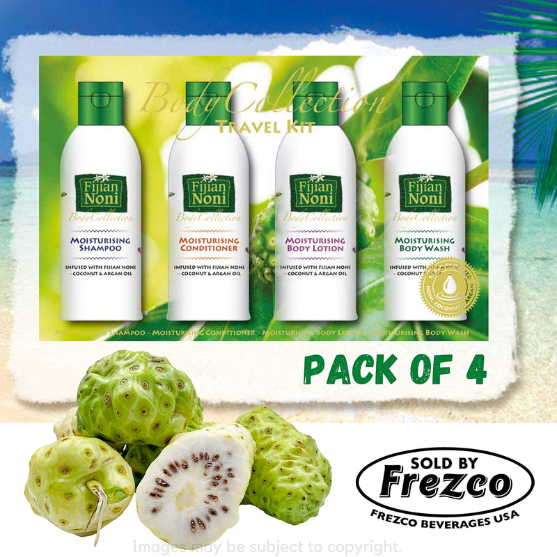 Fijian Noni - Body Collection TRAVEL KIT (Pack of 4) Infusion of Fijian Noni, Pure Coconut & Argan Oil. Gift of Nature! - BeesActive Australia