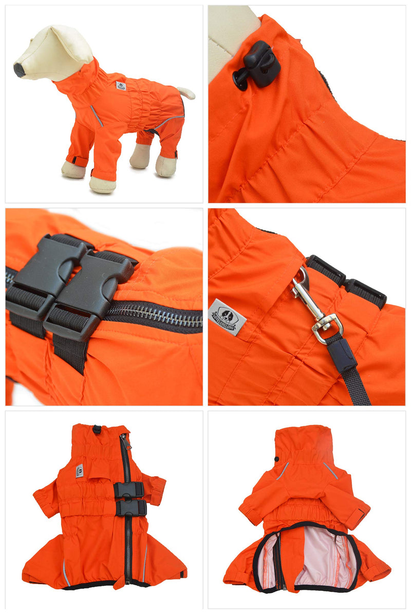 Dogs Waterproof Jacket, Lightweight Waterproof Jacket Reflective Safety Dog Raincoat Windproof Snow-Proof Dog Vest for Small Medium Large Dogs M (back 14") Orange - BeesActive Australia
