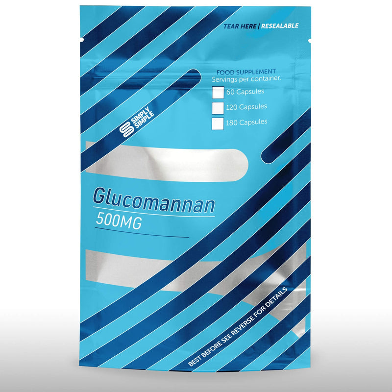 Simply Simple Glucomannan Konjac Fibre 500mg Food Supplement Pills for Men & Women 120 Count (Pack of 1) - BeesActive Australia