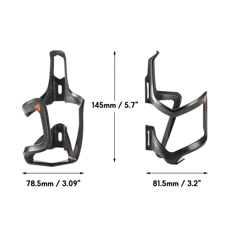Granite Aux Carbon Fiber Bottle Cage with Strap Kit, Lightweight and Side-Loaded Functions Cycling Bottle Cage for Extra Water Carrying Capacity - BeesActive Australia