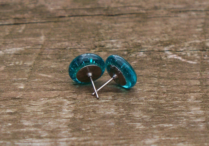 Recycled Vintage Mason Jar Simple Post Earrings - BeesActive Australia