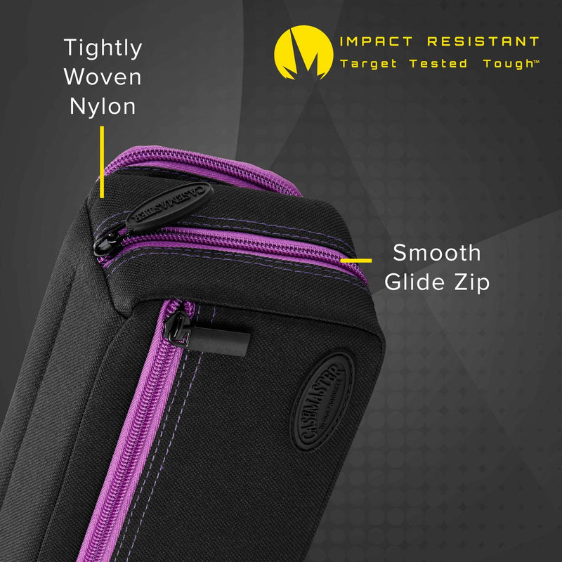 Casemaster Plazma Pro, 6 Dart Case for Soft and Steel Tip Darts, Features Large Front Mobile Device Pocket, Built-In Storage Tubes and Pockets for Flights, Tips, Shafts, and Personal Items - BeesActive Australia