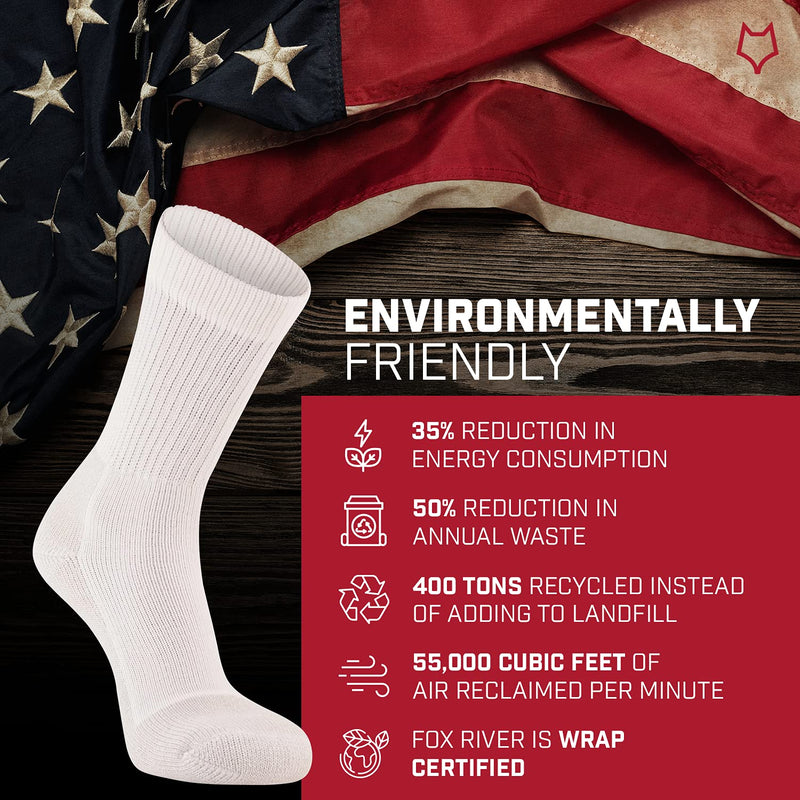 Fox River Wick Dry Athletic Crew Socks Heavyweight Sports Socks for Men and Women with Comfort Cushioning (2 Pack) Large White - BeesActive Australia