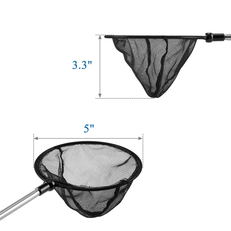 Lpraer Aquarium Fish Net with Extendable Stainless Steel Long Handle Fine Mesh Net for Fish Tank 5 inch - BeesActive Australia