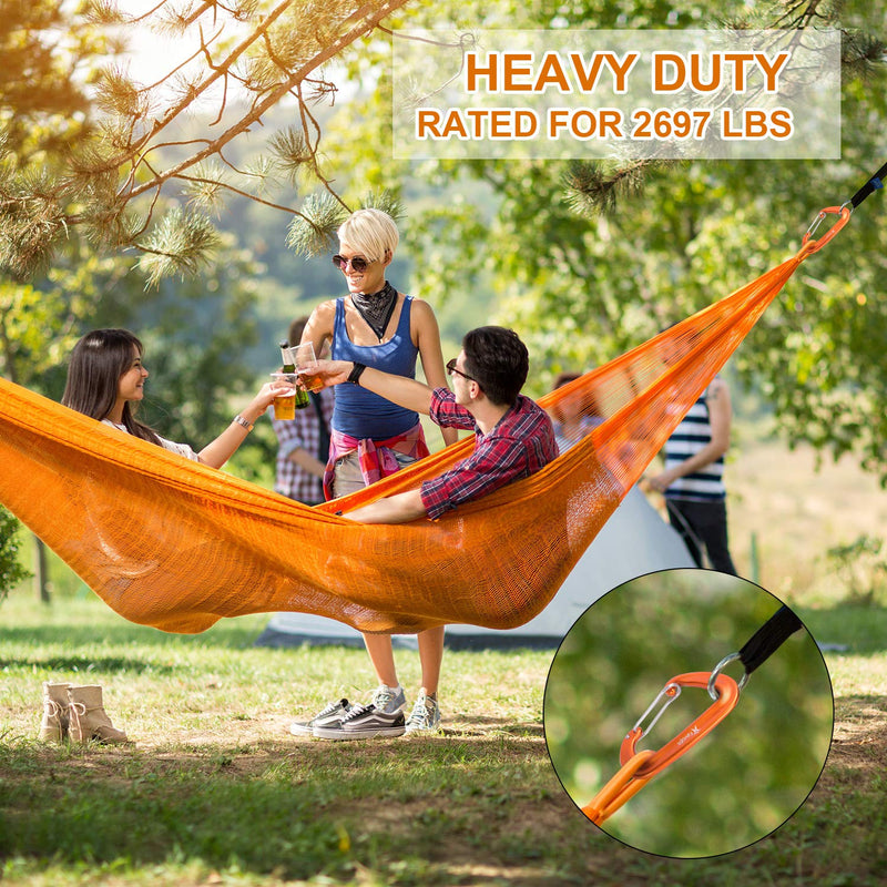 Favofit Carabiner Clips, 4 Pack, 12KN (2697 lbs) Heavy Duty Caribeaners for Camping, Hiking, Outdoor and Gym etc, Small Carabiners for Dog Leash and Harness, Black and Orange - BeesActive Australia