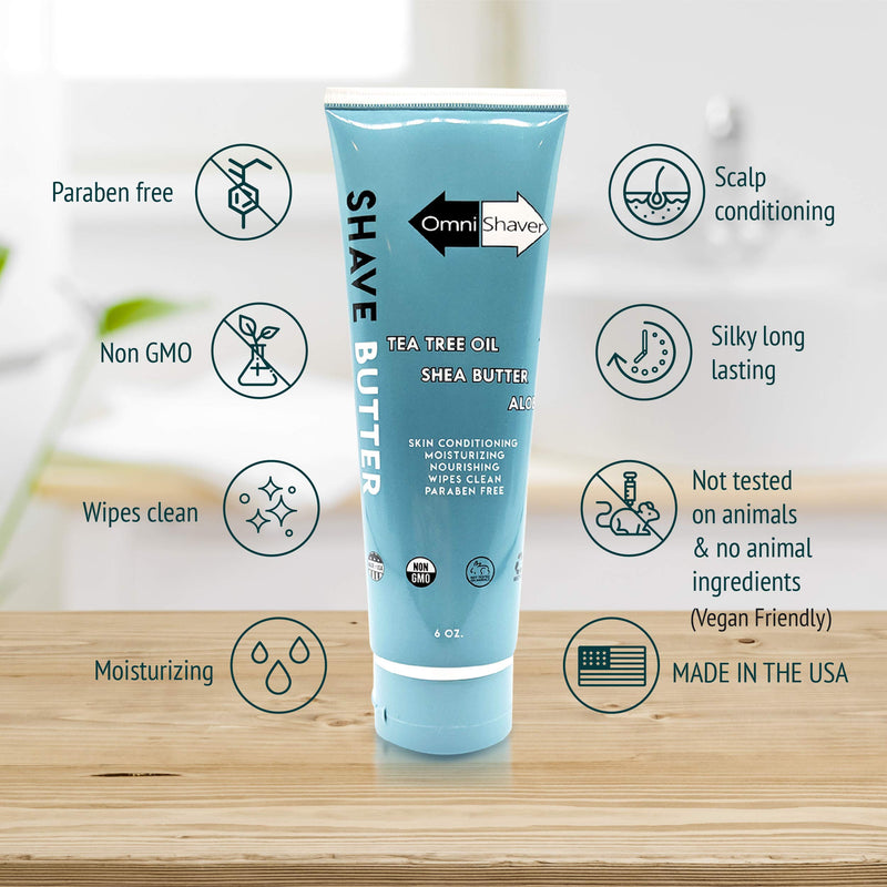OmniShaver Shave Butter - The Best Shaving Cream For Head Arms Legs And Body - Head Shaving Soap - BeesActive Australia