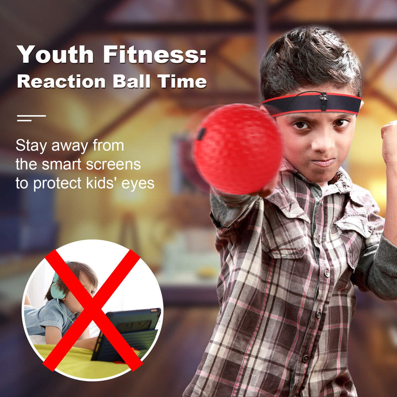 ADolinGo Reflex Ball Boxing Set, 3 Difficulty Level Active Pulse Boxing Reflex Ball, Headband Boxing Ball for Reaction Time Training, Fighting Skills and Hand-Eye Coordination - BeesActive Australia