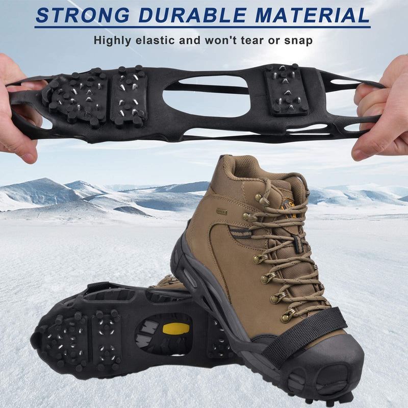 JSHANMEI Upgraded 28 Spikes Ice Traction Cleats Snow Ice Shoe Boot Cleats Crampons Men Women Anti Slip Footwear Traction Ice Snow Grips with Velcro Strap Small - BeesActive Australia