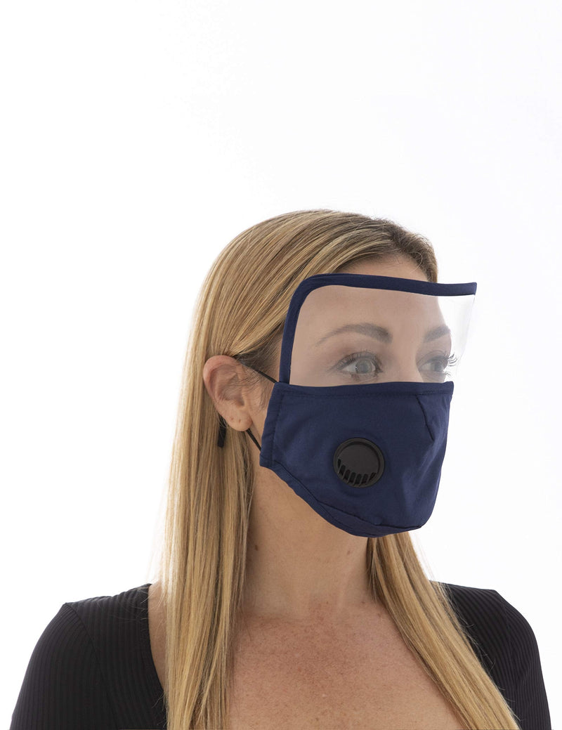 Reusable Visor Filter Mask with Valve +1 Filter. Burgundy | Burgundy | H43x28.5cm - BeesActive Australia